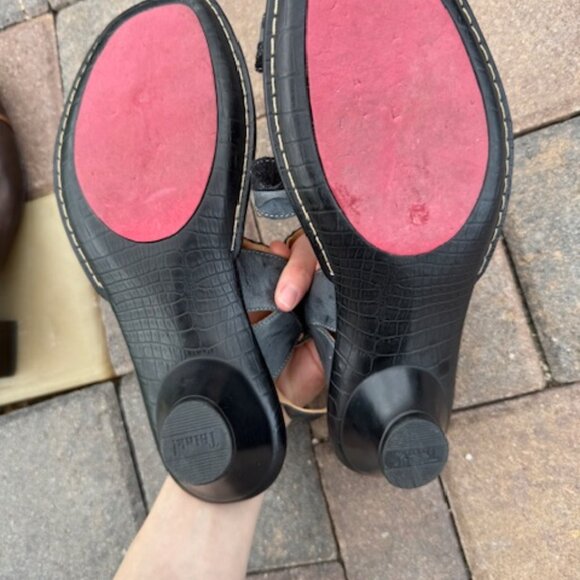 Think! Leather Black Velcro Strappy Comfort Sandals Size 39 - Picture 5 of 9